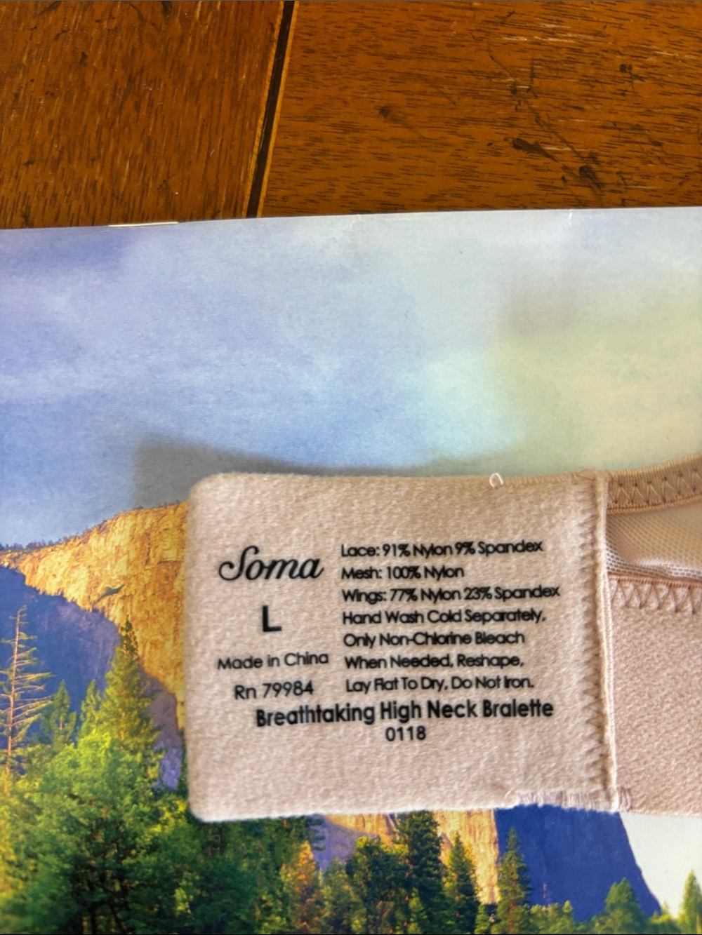 Soms Sheer Lace High-Neck Bralette - Light Pink NWOT. - Picture 5 of 5